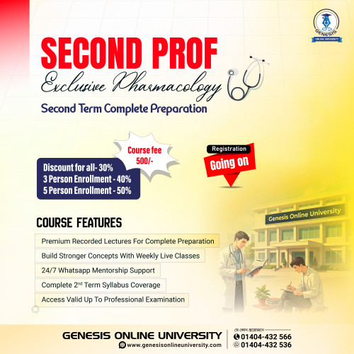 𝐒𝐞𝐜𝐨𝐧𝐝 𝐏𝐫𝐨𝐟 𝐄𝐱𝐜𝐥𝐮𝐬𝐢𝐯𝐞 𝐏𝐡𝐚𝐫𝐦𝐚𝐜𝐨𝐥𝐨𝐠𝐲 (𝟐𝐧𝐝 𝐓𝐞𝐫𝐦)
